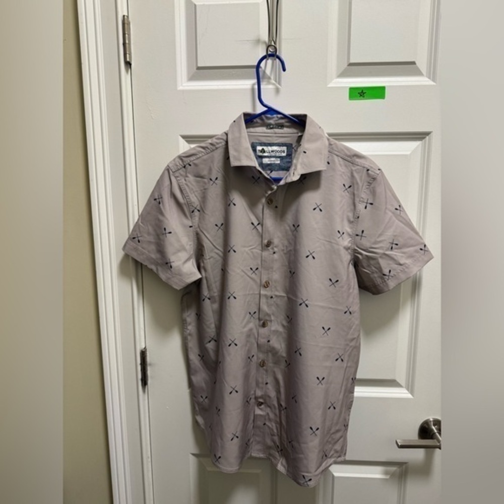 Mens Tallwoods Short Sleeve Button Down Shirt